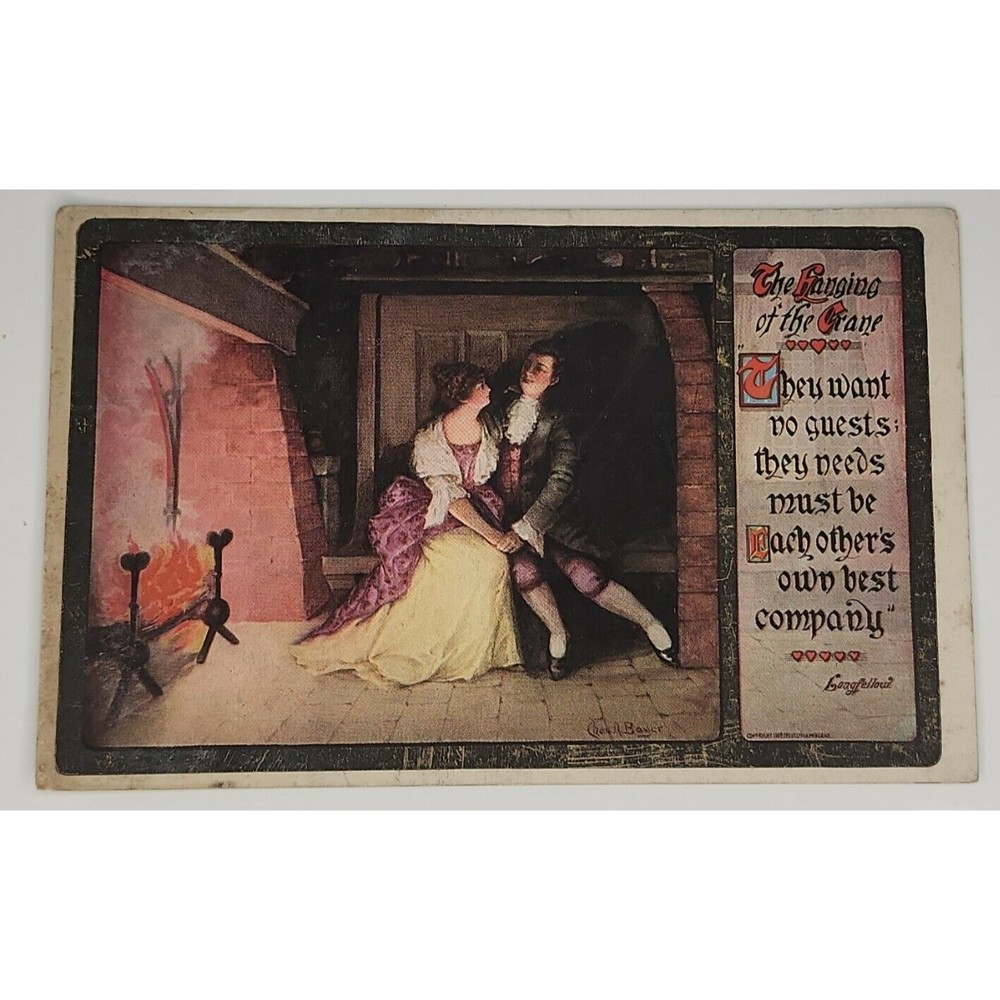 Vintage Postcard The Hanging of the Crane, Longfellow, August 8, 1954